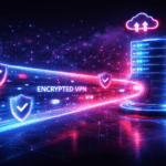 Diagram showing a VPS server creating a secure VPN connection using WireGuard