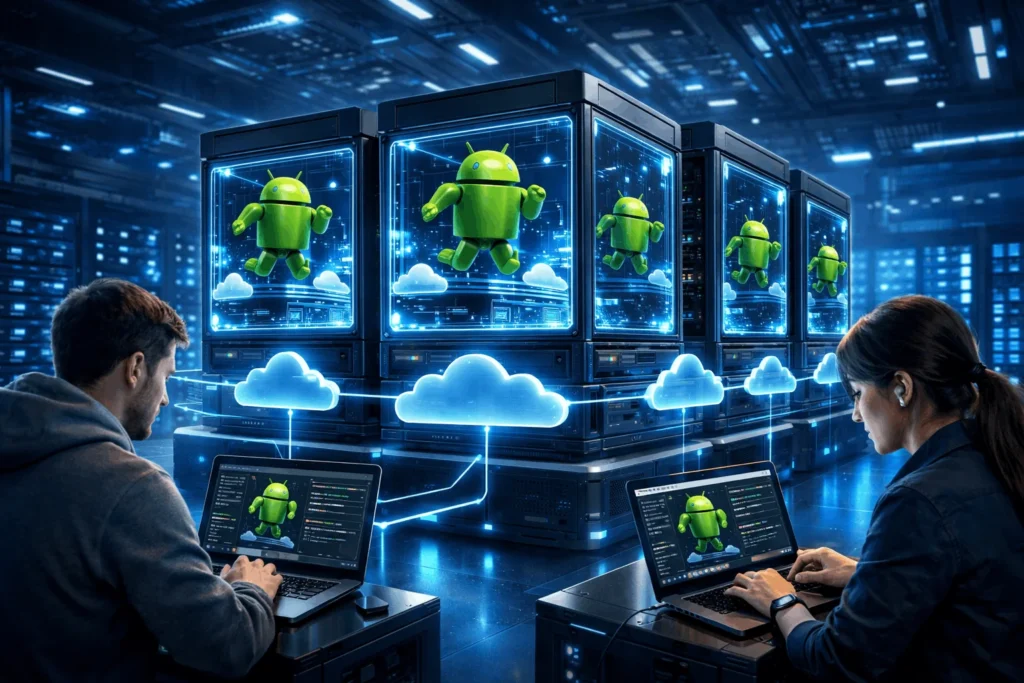 Android VPS servers running Android emulators in cloud infrastructure