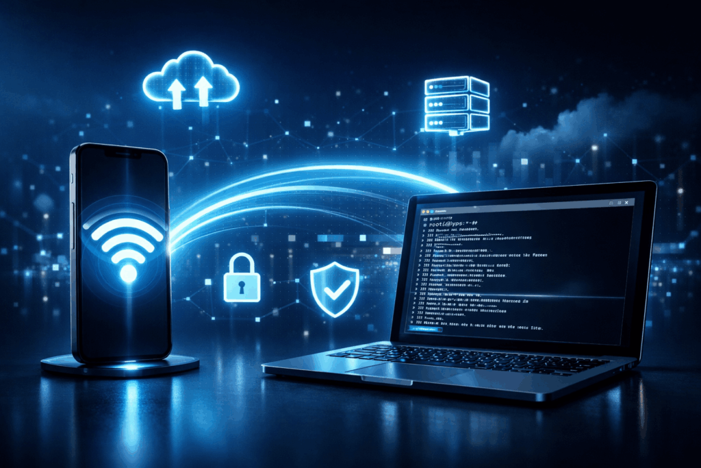 Using an iPhone or Android mobile hotspot to connect to a VPS server